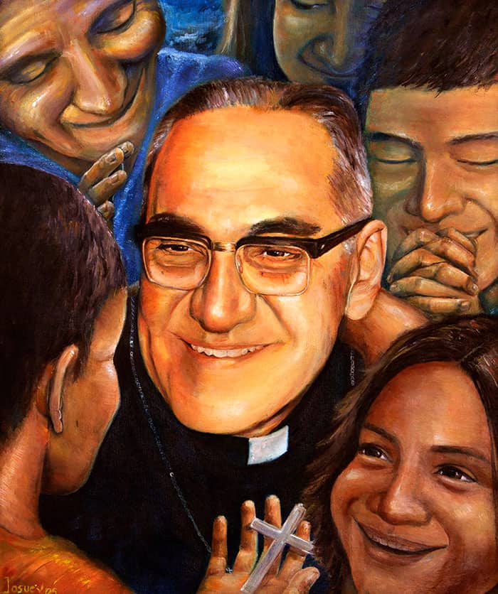 Un mural de San Óscar Romero se muestra en una foto de archivo de 2015. (Foto CNS/Octavio Durán)