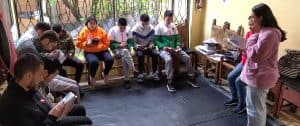 Jóvenes en Cundinamarca, Colombia, participan en actividades del centro de rehabilitación Fundación Cambio y Libertad, que participa del Tren por la Vida. (Foto OSV News/Cortesía de Francisco Moncayo)