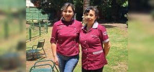 De izq. a dcha.: Zulema Flores Balderrama y Scarley Morales Patiño ofrecen servicio voluntario en sus respectivas comunidades y dan testimonio del trabajo de los misioneros Maryknoll en Bolivia. (Alejandro Marina, M.M./Bolivia)