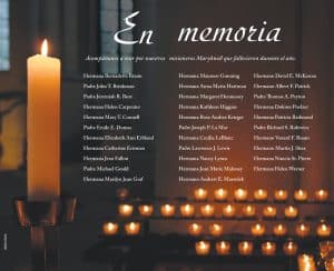 Un tributo a los misioneros Maryknoll que fallecieron en el año 2025. In Memoriam.