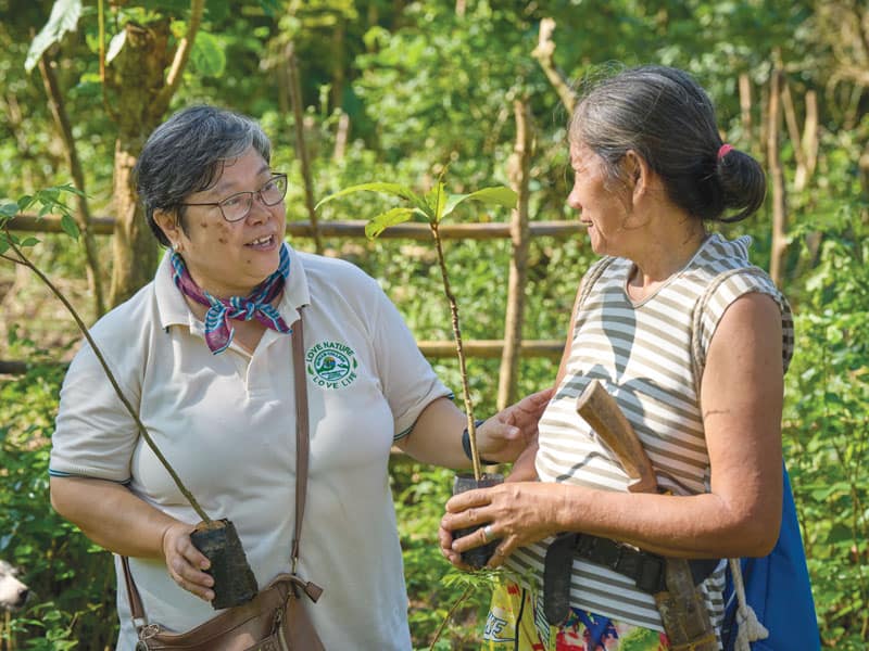 F25-Sister-Marvie-Misolas-2 Para las comunidades indígenas aisladas que colaboran con Miriam College, la reforestación es una labor importante, pero no suficiente para prevenir la degradación ambiental. (Paul Jeffrey/Filipinas)
