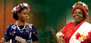 Una fotografía compuesta de las Hermanas Maryknoll Felista Wanzagi y Esther Warioba (de izq. a dcha.) cuando recibieron sus votos perpetuos. (Andrea Moreno-Díaz/EE. UU.)