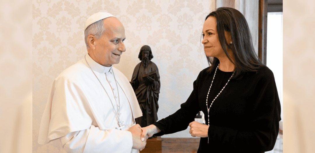 El Papa León XIV recibe en el Vaticano a María Corina Machado