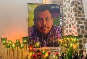 Foto de un memorial de Juan Lopez enTocoa, Honduras cortesía de Guapinol despierta.